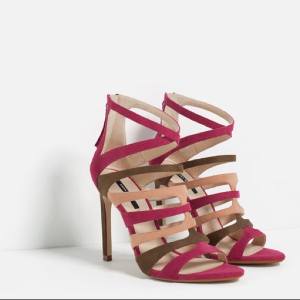 NWT || ZARA Strappy Heeled Sandal